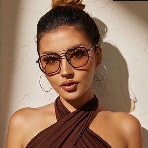 Pilot Frame Ombre Sunglasses